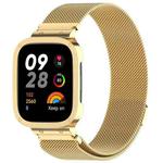 For Xiaomi Redmi Watch 3 / Mi Watch Lite 3 2 in 1 Milan Metal Watch Band with Watch Frame(Gold)