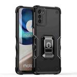 For Motorola Moto G42 Non-slip Shockproof Armor Phone Case with Ring Holder(Black)