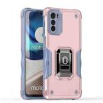 For Motorola Moto G42 Non-slip Shockproof Armor Phone Case with Ring Holder(Rose Gold)