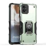 For Motorola Moto G32 Non-slip Shockproof Armor Phone Case with Ring Holder(Green)