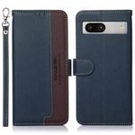 For Google Pixel 7a KHAZNEH Litchi Texture Leather RFID Phone Case(Blue)