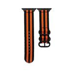 Black Buckle Canvas Watch Band For Apple Watch Series 8&7 41mm / SE 2&6&SE&5&4 40mm / 3&2&1 38mm(Black Orange)