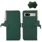 For Google Pixel 7a Genuine Leather Magnetic RFID Leather Phone Case(Green)