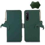 For Sony Xperia 1 V Genuine Leather Magnetic RFID Leather Phone Case(Green)