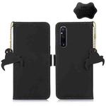 For Sony Xperia 1 V Genuine Leather Magnetic RFID Leather Phone Case(Black)