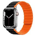 Smart Magnetic Silicone Watch Band For Apple Watch Series 8&7 41mm / SE 2&6&SE&5&4 40mm / 3&2&1 38mm(Black+Orange)