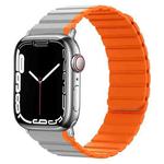 Smart Magnetic Silicone Watch Band For Apple Watch Series 8&7 41mm / SE 2&6&SE&5&4 40mm / 3&2&1 38mm(Grey+Orange)