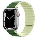 Smart Magnetic Silicone Watch Band For Apple Watch Ultra 49mm / Series 8&7 45mm / SE 2&6&SE&5&4 44mm / 3&2&1 42mm(Dark Green+Light Green)