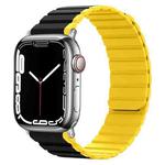 Smart Magnetic Silicone Watch Band For Apple Watch Ultra 49mm / Series 8&7 45mm / SE 2&6&SE&5&4 44mm / 3&2&1 42mm(Black+Yellow)