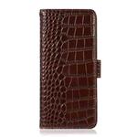 For Sony Xperia 10 V Crocodile Top Layer Cowhide Leather Phone Case(Brown)