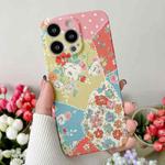 For iPhone 12 Pro Max Water Sticker Flower Pattern PC Phone Case(Irregular Background Rose)