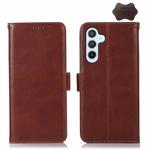 For Samsung Galaxy M14 5G Crazy Horse Top Layer Cowhide Leather Phone Case(Brown)