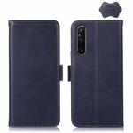 For Sony Xperia 1 V Crazy Horse Top Layer Cowhide Leather Phone Case(Blue)