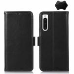 For Sony Xperia 10 V Crazy Horse Top Layer Cowhide Leather Phone Case(Black)