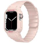 Silicone Integrated Frame Watch Band For Apple Watch Series 8&7 41mm / SE 2&6&SE&5&4 40mm(Pink)