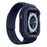 Silicone Integrated Frame Watch Band For Apple Watch Ultra 49mm(Midnight Blue)