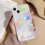 For iPhone 13 Pro Electroplated Keys Space TPU Phone Case(Laser Five Rabbits)