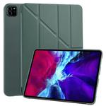 For iPad Pro 11 (2020) Multi-folding Horizontal Flip PU Leather + Shockproof Honeycomb TPU Tablet Case with Holder(Green)