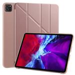 For iPad Pro 11 (2020) Multi-folding Horizontal Flip PU Leather + Shockproof Honeycomb TPU Tablet Case with Holder(Rose Gold)
