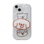 For iPhone 14 Airbag Frame Three Bears Phone Case with Holder