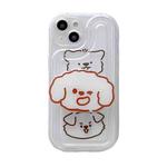 For iPhone 14 Plus Airbag Frame Three Bears Phone Case with Holder