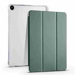 For Huawei MatePad SE 3-folding Transparent TPU Smart Leather Tablet Case with Pen Slot(Green)