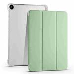 For Huawei MatePad SE 3-folding Transparent TPU Smart Leather Tablet Case with Pen Slot(Matcha Green)