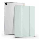 For Huawei MatePad SE 3-folding Transparent TPU Smart Leather Tablet Case with Pen Slot(Light Green)