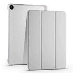 For Huawei MatePad SE 3-folding Transparent TPU Smart Leather Tablet Case with Pen Slot(Grey)