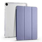 For Huawei MatePad SE 3-folding Transparent TPU Smart Leather Tablet Case with Pen Slot(Purple)