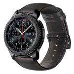 For Samsung Gear S3 Oil Wax Genuine Leather Watch Band(Dark Brown)