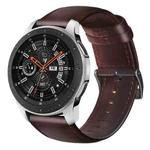 For Samsung Galaxy Watch 46mm Oil Wax Genuine Leather Watch Band(Red Brown)