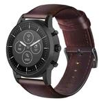 For Fossil Hybrid Smartwatch HR Oil Wax Genuine Leather Watch Band(Red Brown)