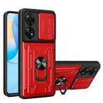 For OPPO Reno8 T 4G Sliding Camshield Card Phone Case(Red)