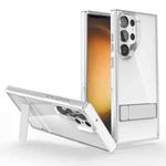 For Samsung Galaxy S23 5G High Transparent Holder Phone Case(White)