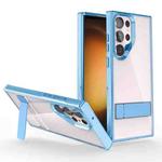 For Samsung Galaxy S23 Ultra 5G High Transparent Holder Phone Case(Blue)