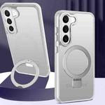 For Samsung Galaxy S23+ 5G Skin Feel MagSafe Magnetic Holder Phone Case(Transparent)