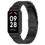 For Redmi Band 2 Three-bead Steel Watch Band(Black)