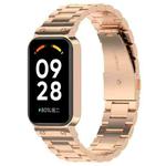 For Redmi Band 2 Three-bead Steel Watch Band(Rose Gold)