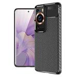 For Huawei P60 Pro Carbon Fiber Texture Shockproof TPU Phone Case(Black)
