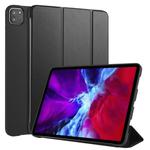 For iPad Pro 11 (2020) 3-folding Horizontal Flip PU Leather + Shockproof Honeycomb TPU Tablet Case with Holder(Black)