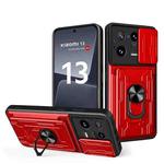 For Xiaomi 13 Pro Sliding Camshield TPU+PC Phone Case with Card Slot(Red)