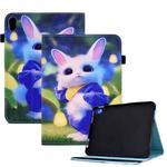 Colored Drawing Stitching Elastic Band Leather Smart Tablet Case For iPad 10th Gen 10.9 2022(Cute Rabbit)