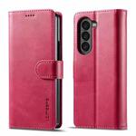 For Samsung Galaxy Z Fold5 5G LC.IMEEKE Calf Texture Leather Phone Case(Red)