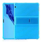 For Huawei MediaPad T5 Tablet PC Silicone Protective Case with Invisible Bracket(Sky Blue)