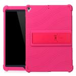 For iPad 10.2 / 10.5 Tablet PC Silicone Protective Case with Invisible Bracket(Rose Red)