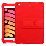 For iPad mini 3 / 2 / 1 Tablet PC Silicone Protective Case with Invisible Bracket(Red)