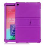 For Galaxy Tab A 10.1 (2019) T510 Tablet PC Silicone Protective Case with Invisible Bracket(Purple)
