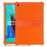 For Galaxy Tab S5e T720 Tablet PC Silicone Protective Case with Invisible Bracket(Orange)