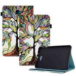 For Samsung Galaxy Tab A 10.1 2016 T580 Colored Drawing Stitching Elastic Band Leather Smart Tablet Case(Life Tree)